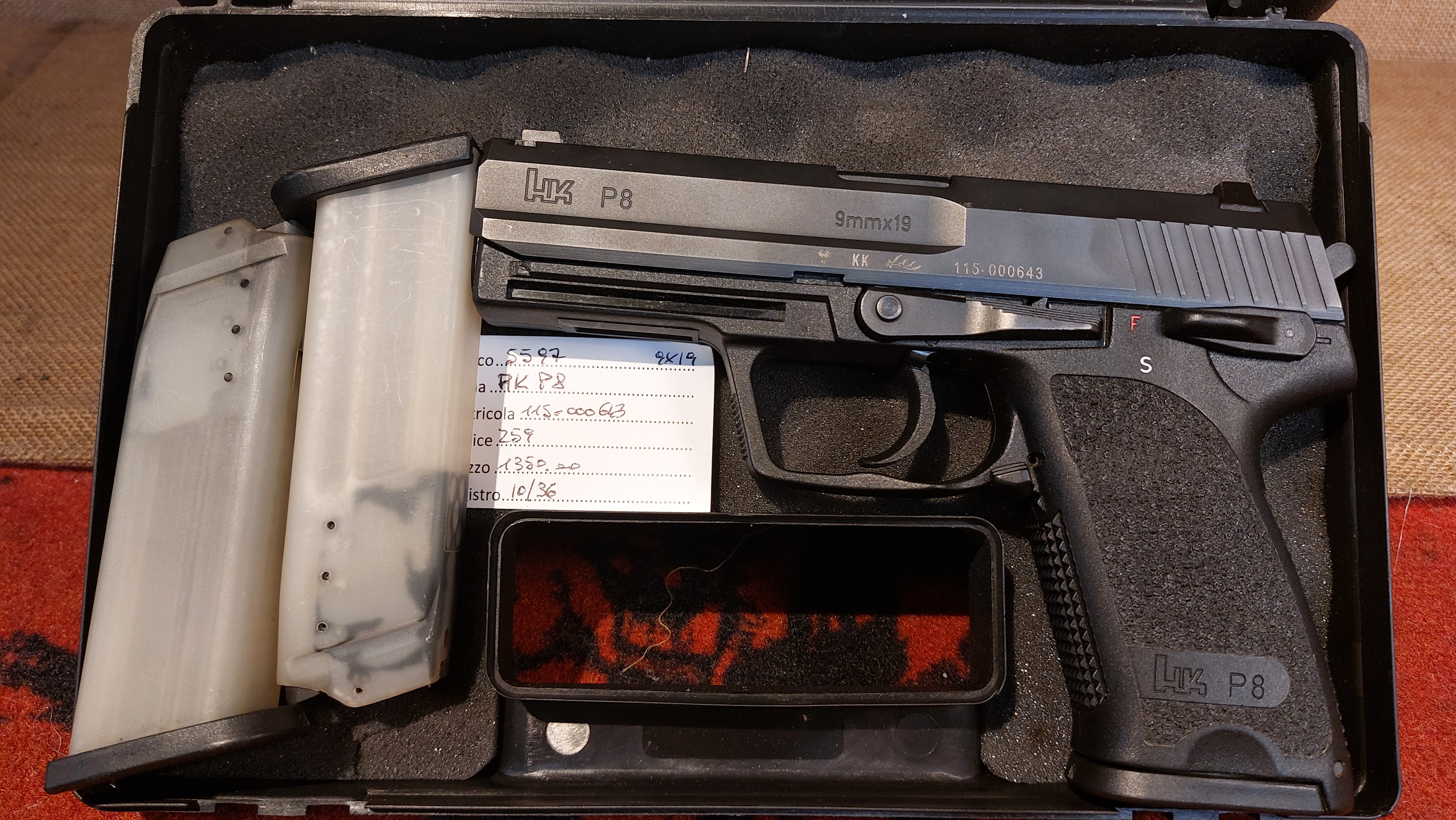 PISTOLA SEMIAUTOMATICA - MARCA HECKLER - KOCH - MODELLO P8 - CALIBRO 9X19 1772