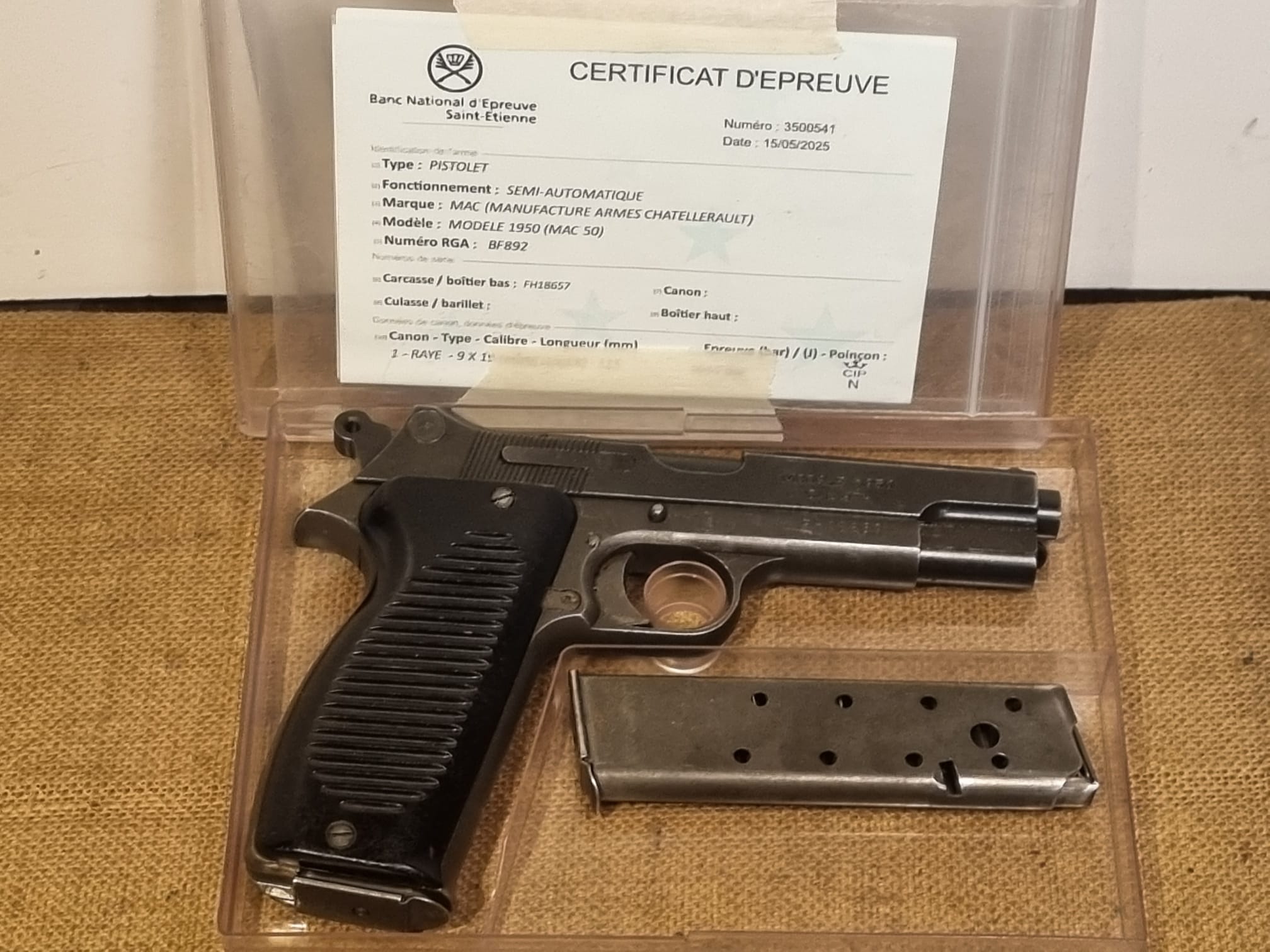 PISTOLA SPORTIVA - MARCA MAC FRANCE - MODELLO 1950-MAS - CALIBRO 9X19 3403